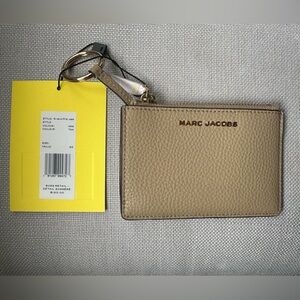 Marc Jacobs Pebbled Leather Card Case in Beige